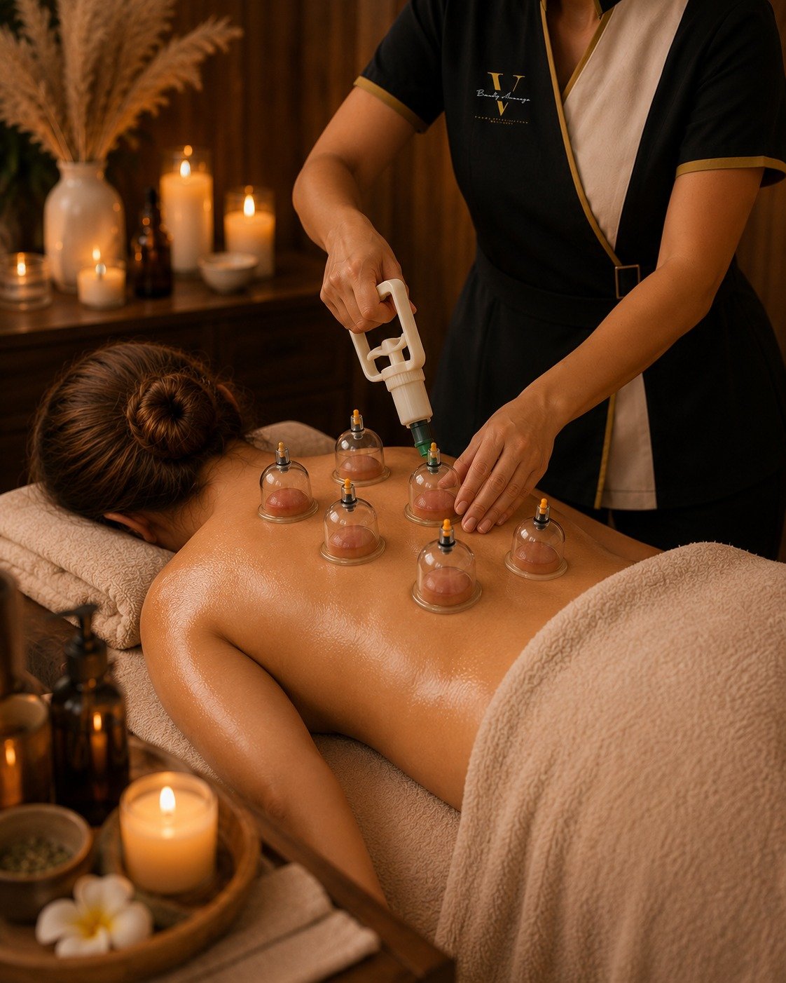 Klien menikmati pijat relaksasi home service Bandung